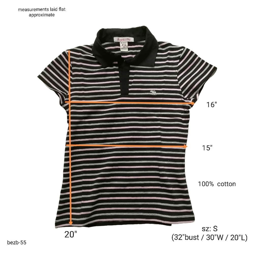 🐝 S, striped 100% cotton T-shirt by Abercrombie & Fitch